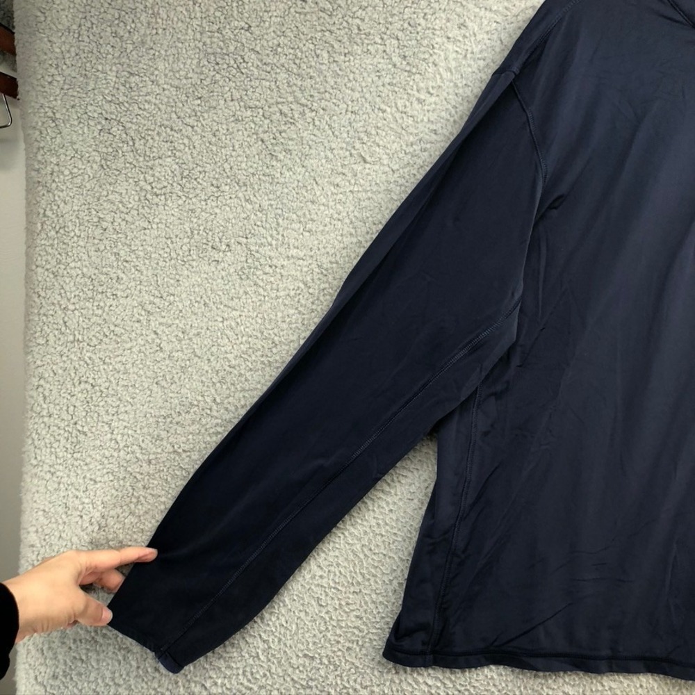 Greyson Quarter Zip Pullover Mens Large Navy Blue Wolf Logo Stretch Golf Top - Picture 4 of 9